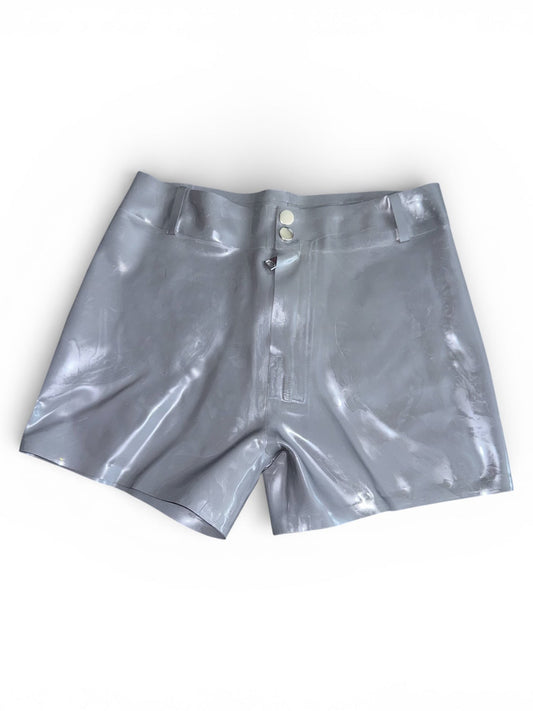 LOVE CRAFT LATEX MINI SHORTS METAL GREY