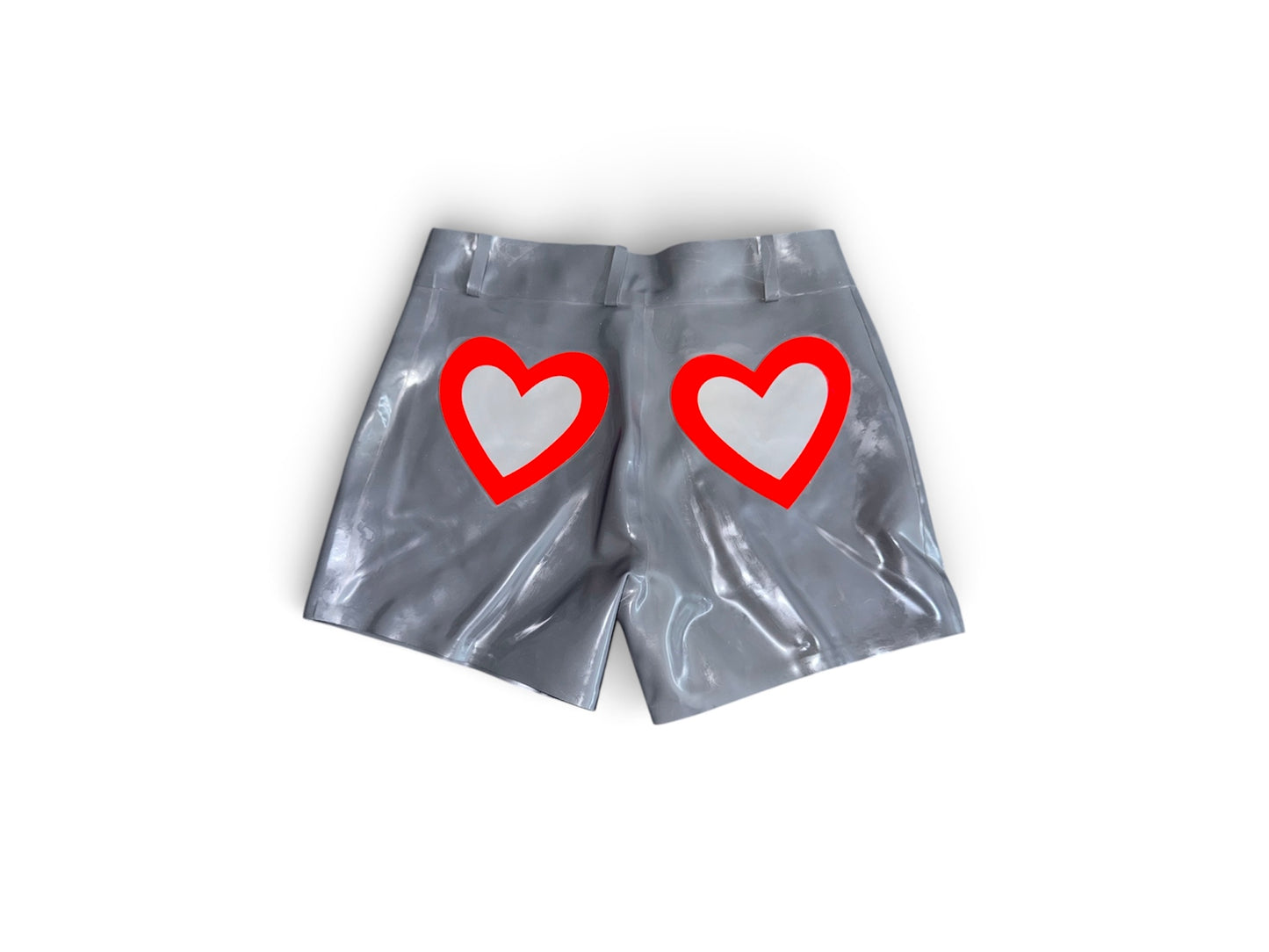 LOVE CRAFT LATEX MINI SHORTS METAL GREY