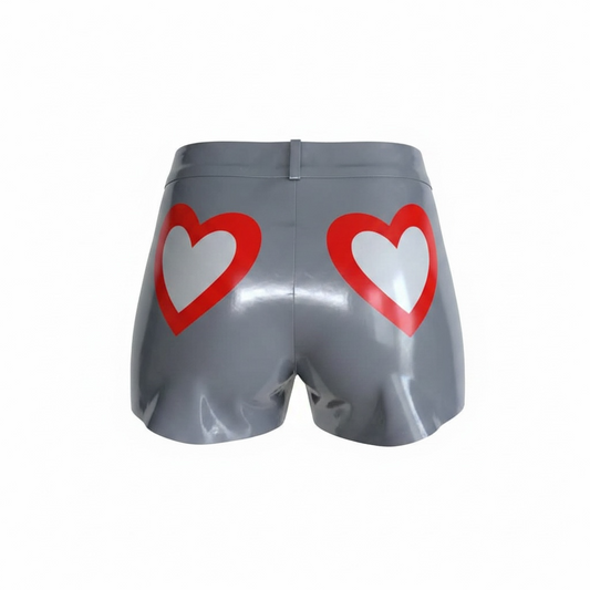 LOVE CRAFT LATEX MINI SHORTS METAL GREY